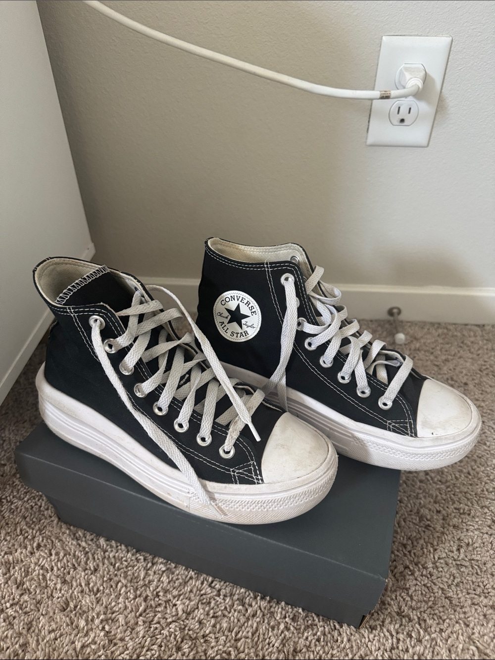 Converse High Top Sneakers - Black with White Accents